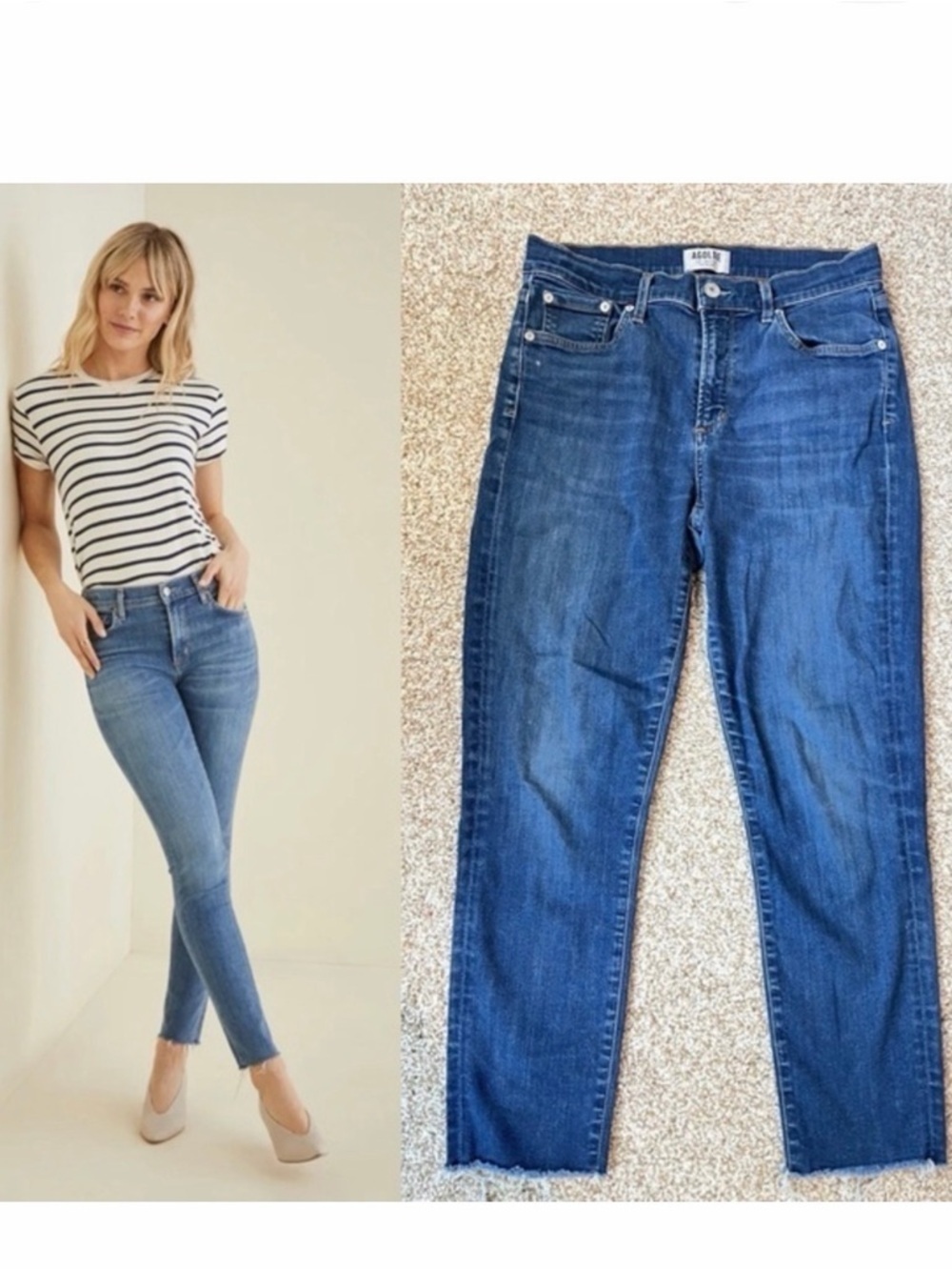 AGOLDE Sophie Crop Raw Edge Hem Size 29 AGOLDE x Amour Vert A018B-1003